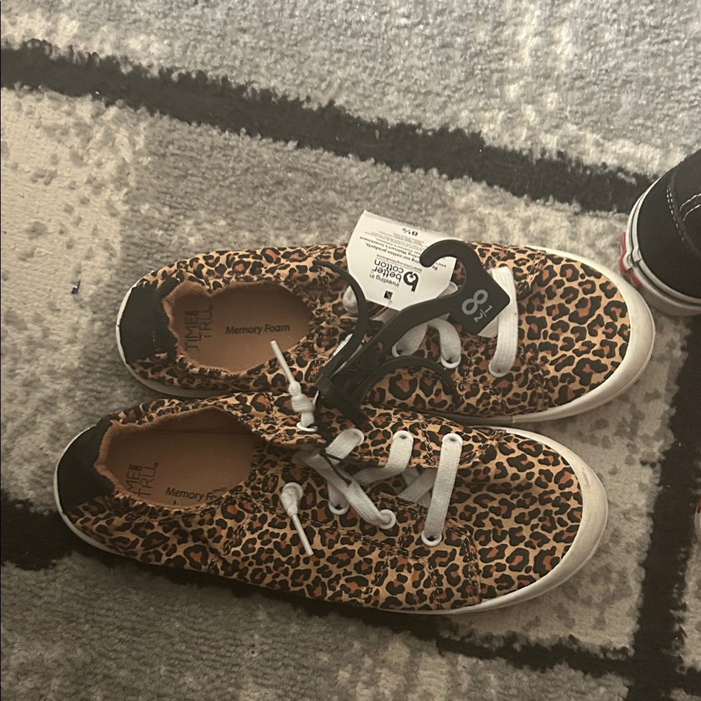Leopard Print Memory Foam Sneakers - Animal Print Casual Shoes